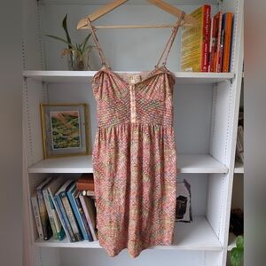 Billabong Women Babydoll Dress Colorful Patterned Size Medium Festival Indie Y2K